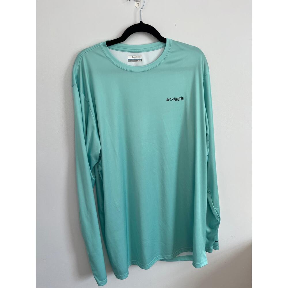 Columbia Long Sleeve Shirt Men XL PFG Performance‎ Fishing Mint Green